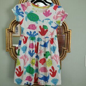 Mini Boden Fish Coral Reef Dress with Pockets Girls Size 8-9Yr